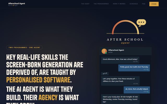 Afterschool Agent homepage