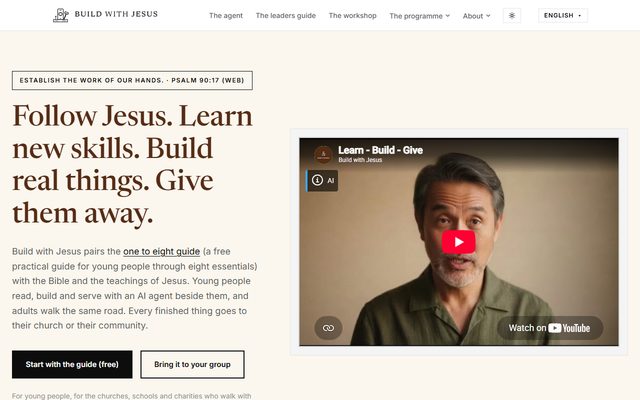 Build with Jesus homepage